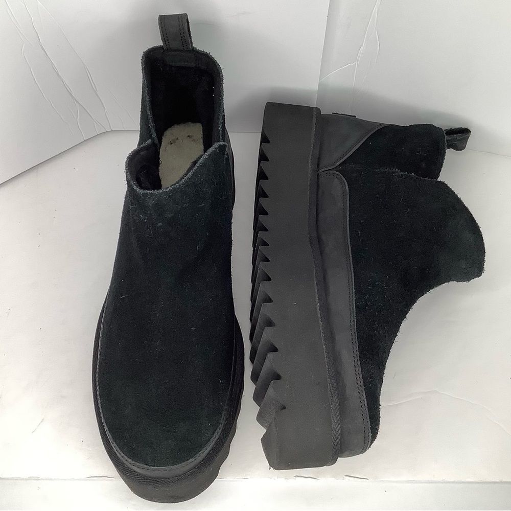UGG Alina Ultra Mini Platform Women’s Black Suede Ankle Boots Sz 9 Winter Core
